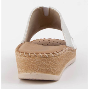 Sandalia De Cuña - Blanco - Altura: 4 Cm