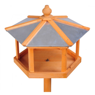 Mangeoire sur pied nichoir a plateau station a oiseau bois pour exterieur 113 cm