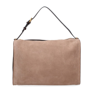 Borsa a spalla da donna Made in Italy - Modello Cielia Pro - Pelle scamosciata - 35.0 x 23.0 x 14.0 cm