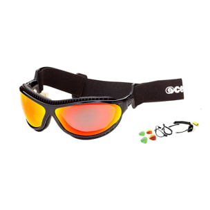 Gafas de deportes acuáticos OCEAN TIERRA DE FUEGO - Negro mate / Revo roja