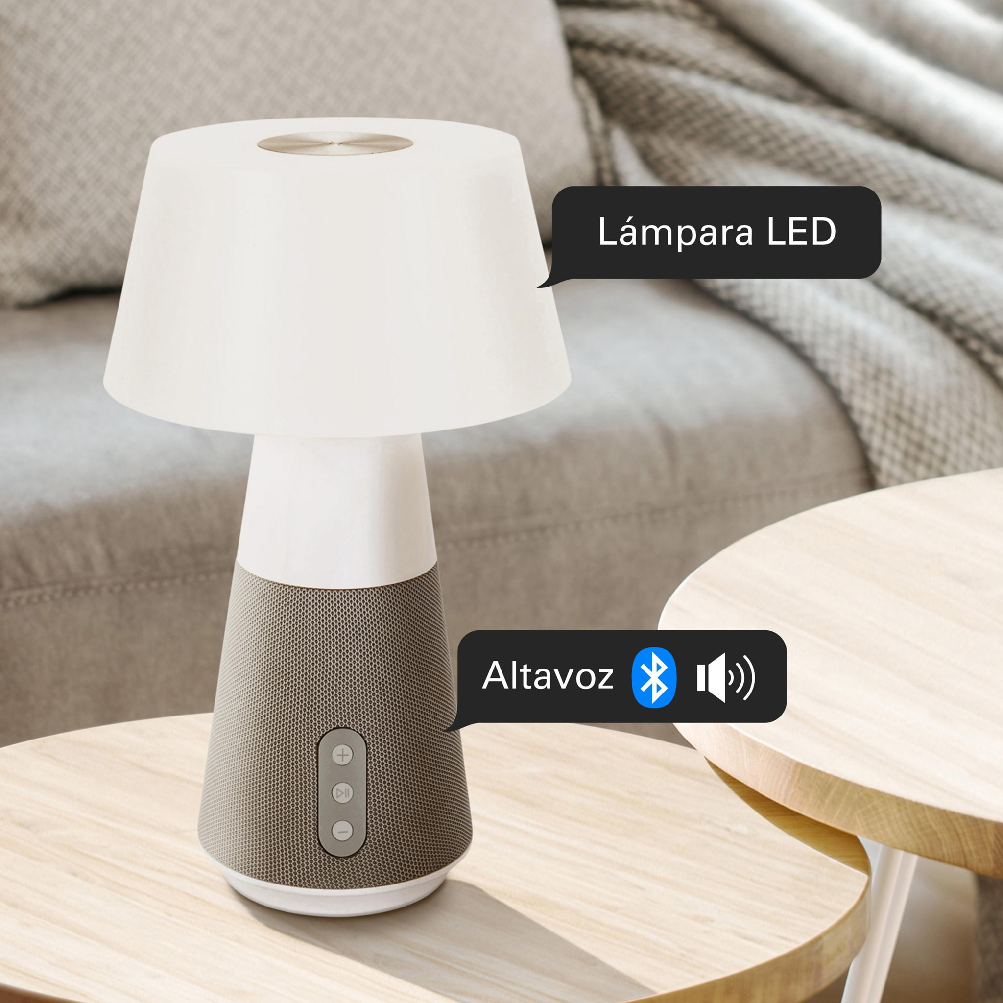 FORLIGHT Lámpara de Sobremesa George LED 6W, Temperatura de Color Ajustable 3000-5000K, Función Touch Dimming