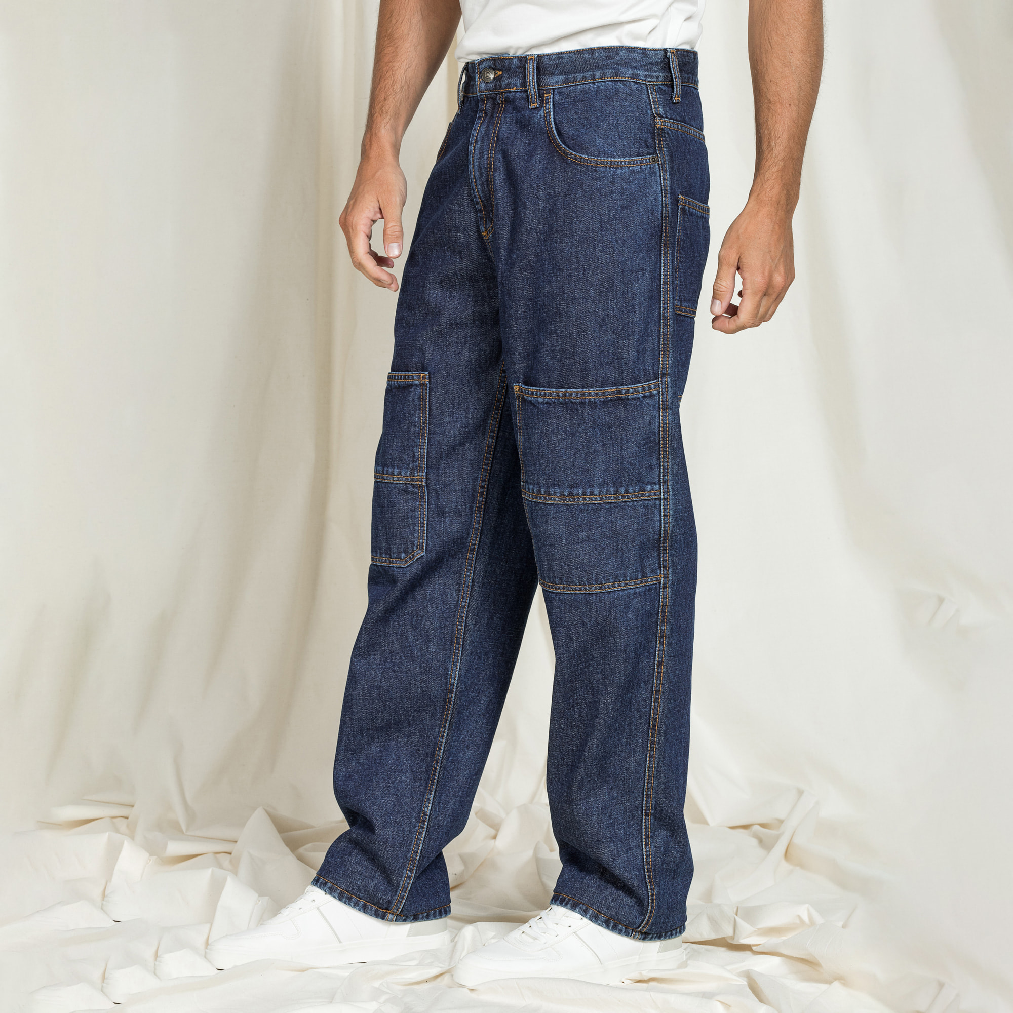 JEANS MODELLO REPLICA IN DENIM OLD STYLE CON TASCONI
