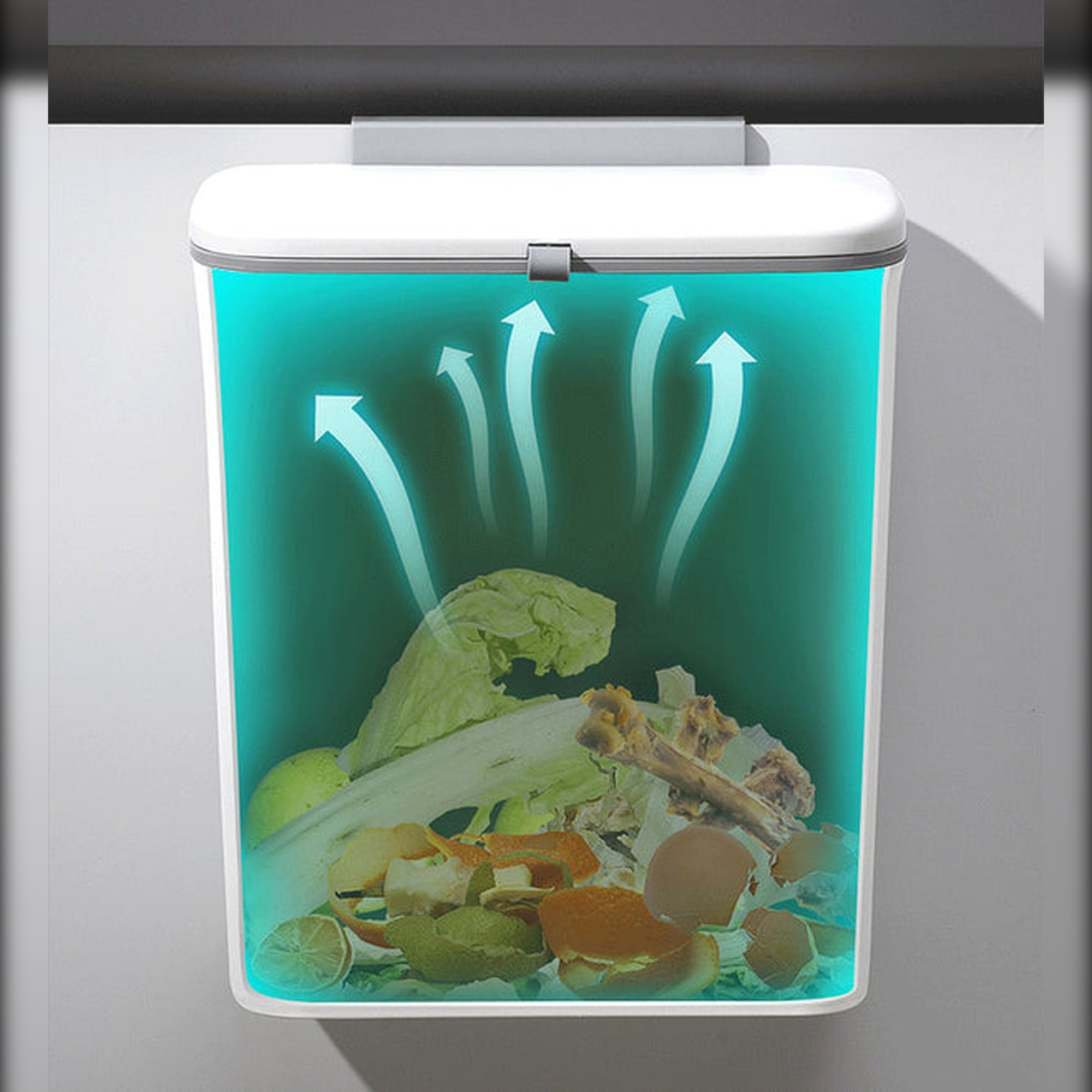 Multifuncional papelera de cocina montada en la pared 12 l