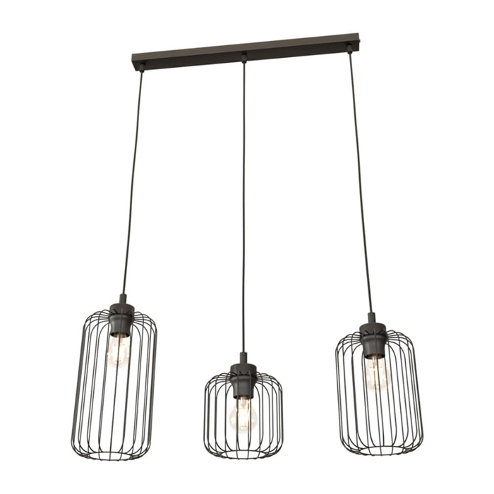 Lampada a sospensione Vander in acciaio nero opaco