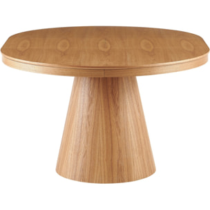 Table à manger ronde extensible 4/6 couverts effet Chêne - TRENTO