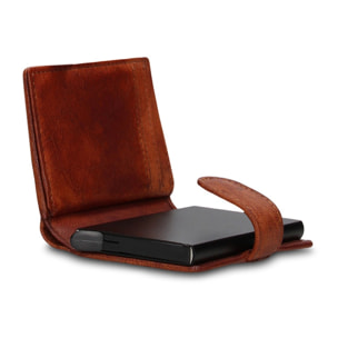 Portafoglio uomo in vera pelle - Modello Ebroin - Casual - 7.5 x 10.0 x 2.0 cm