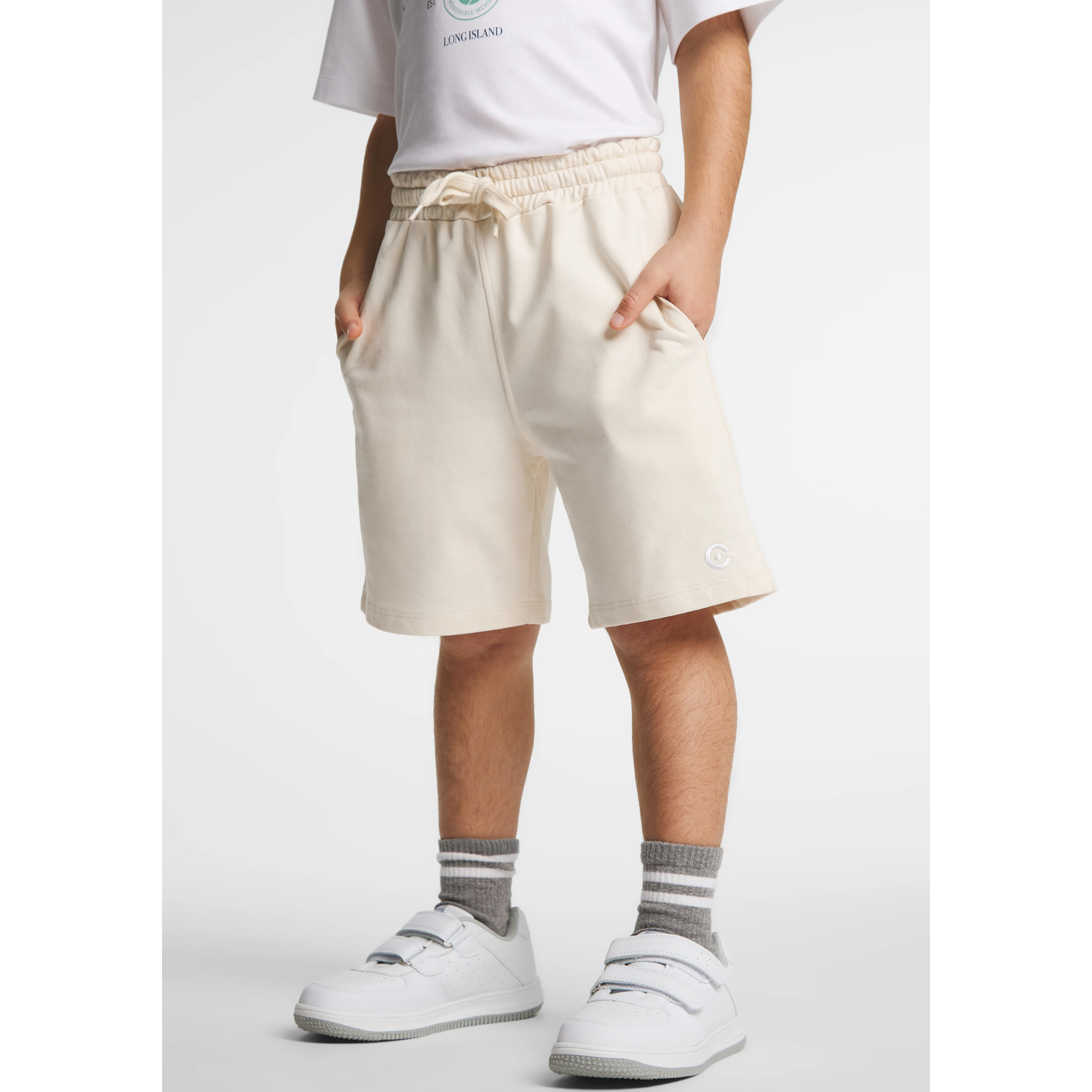 Shorts de Niños Cintura Elástica Beige