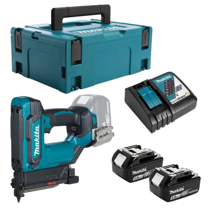 Cloueur de finition 18V LXT 35 mm - MAKITA - avec 2 batteries 18V 5.0Ah, chargeur, MakPac - DPT353RTJ