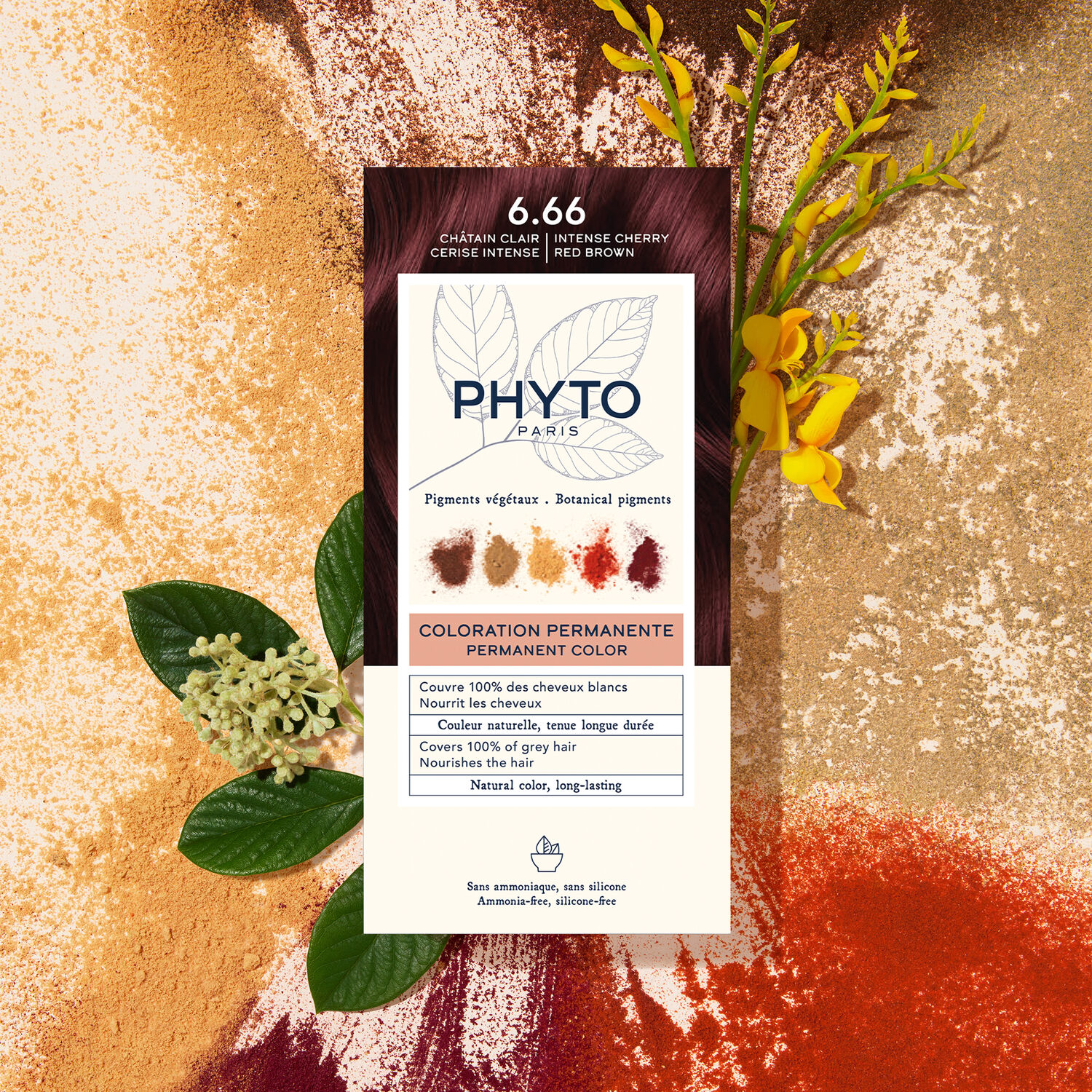 Kit Coloration - Coloration Permanente 6.66 Chatain Clair Cerise Intense