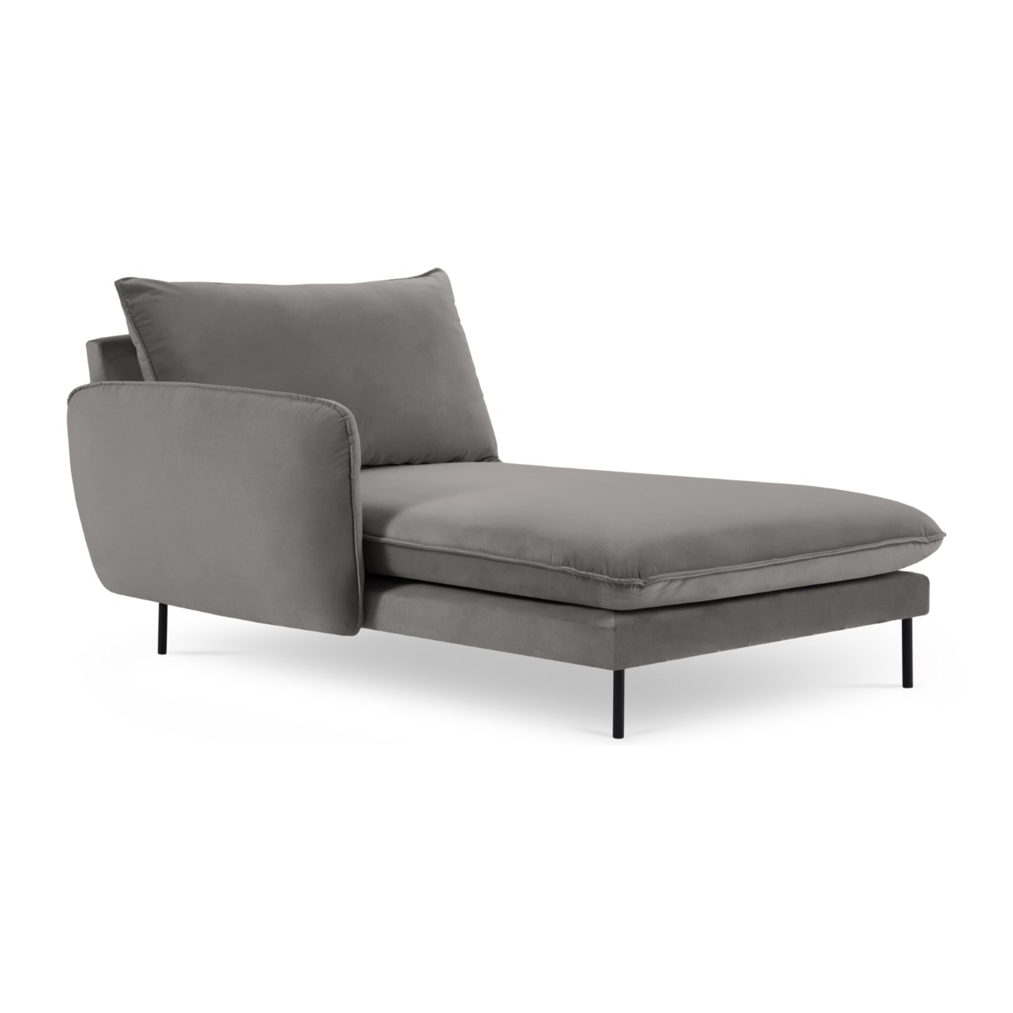 Méridienne gauche "Vienna" en velours gris clair