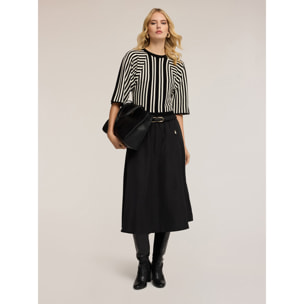 Motivi - Gonna svasata in taffetà - Nero