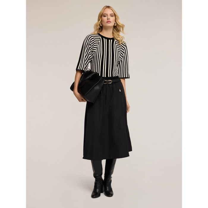 Motivi - Gonna svasata in taffetà - Nero