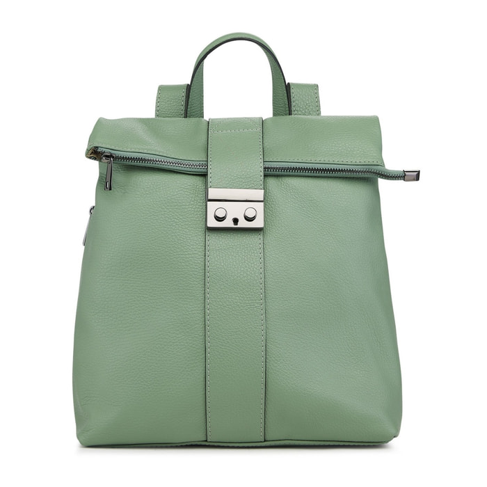 Borse Donna colore Verde-in pelle Made in Italy 38x33x14cm