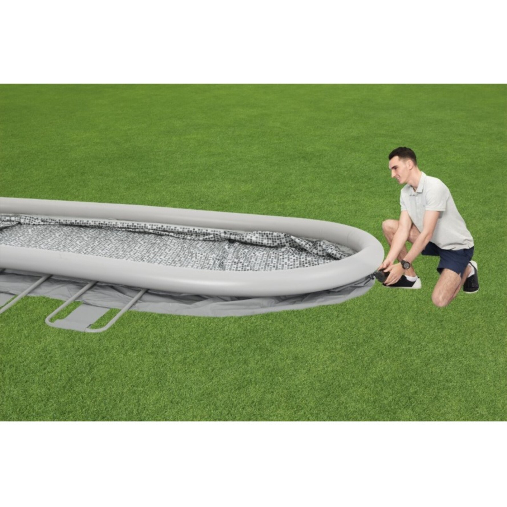 Bestway Piscine autoportante Ovale Fast Set 549 x 366 x 122 cm - Filtration incluse