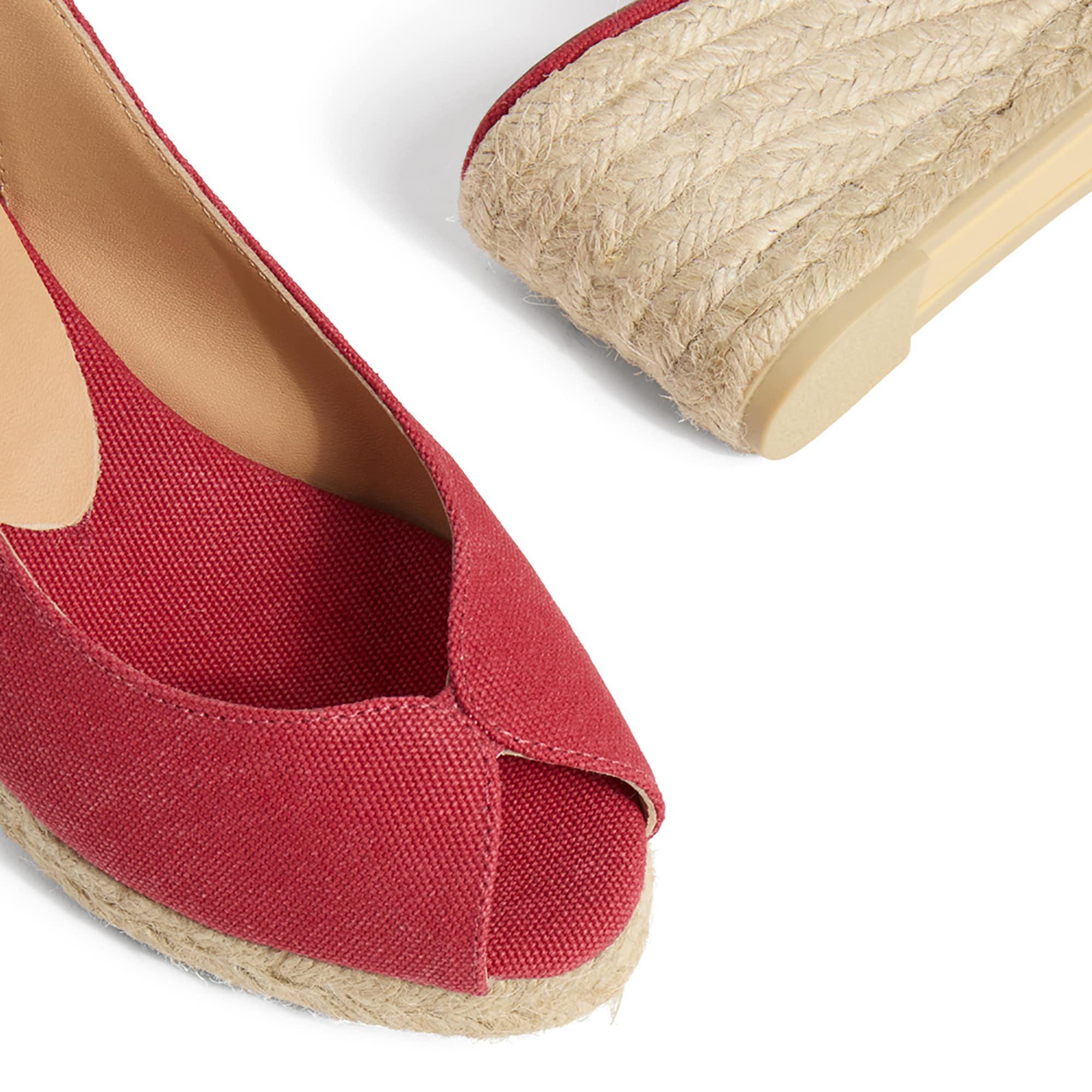 Alpargata peep toe cuña de 7 cm