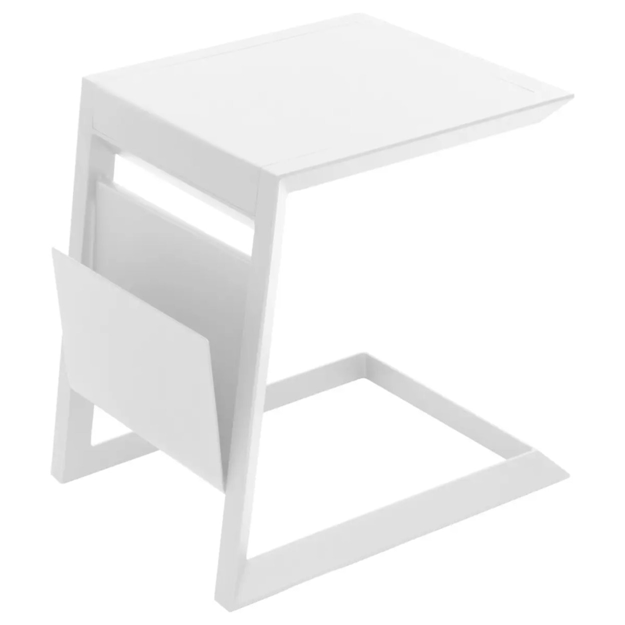 Table d'appoint de jardin carrée "Allure" blanc 55x45x55cm en aluminium traité époxy