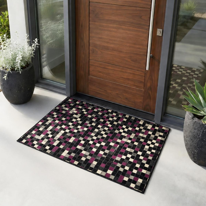Tapis salon et chambre tissé motif géométrique NITA