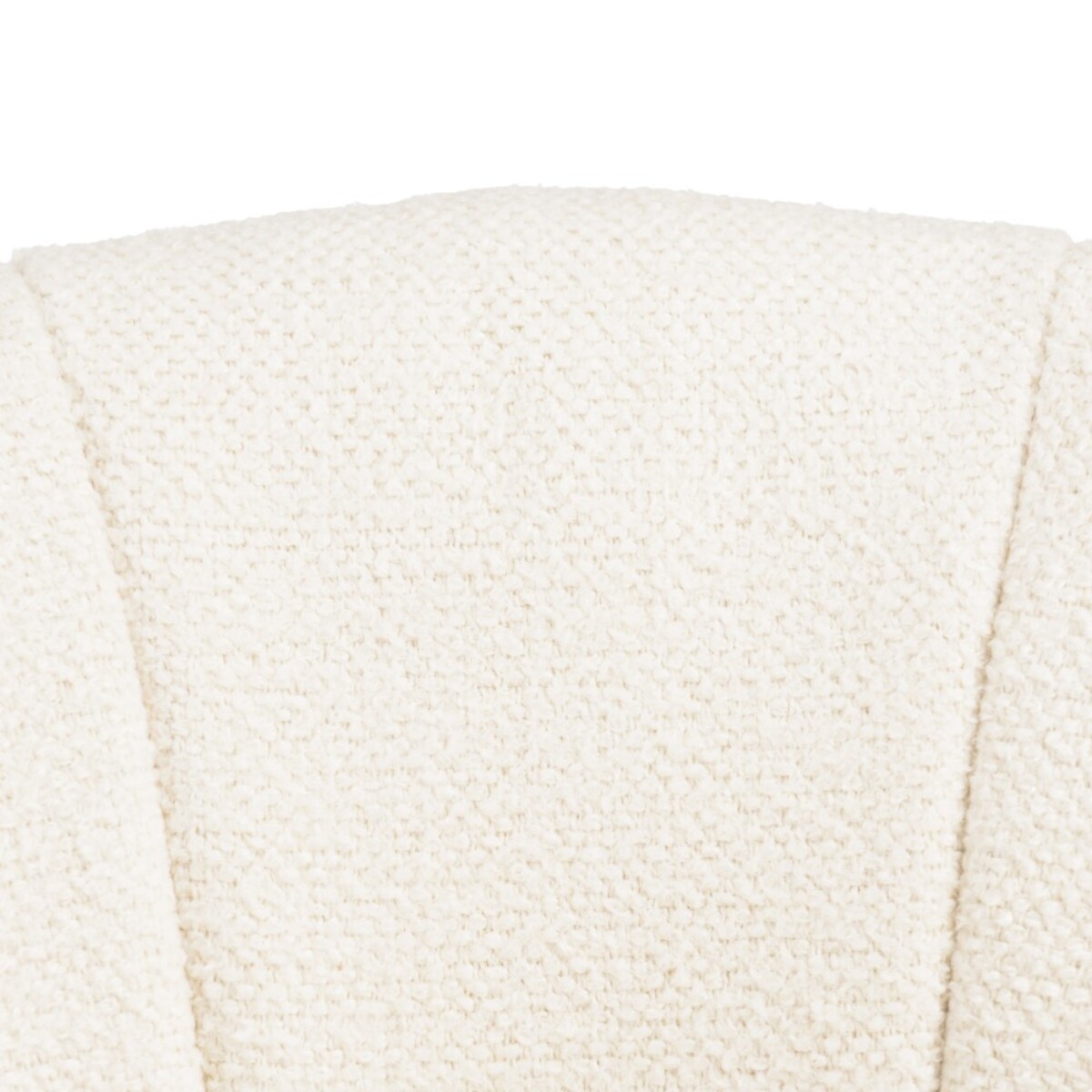 MINA - Chaise de bureau à roulettes en tissu écru dossier arrondi