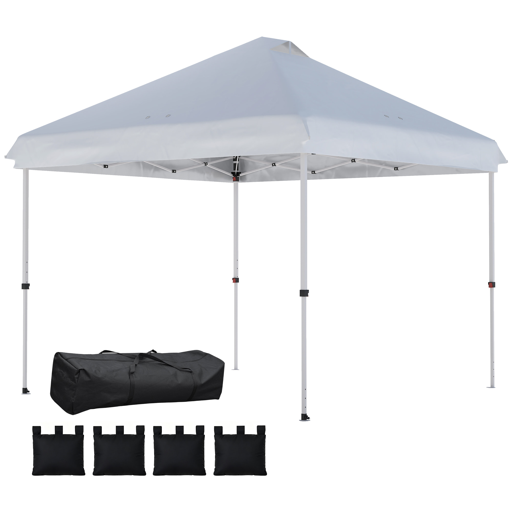 Tonnelle barnum pliable pop-up 3 x 3 m sacs de lestage et transport inclus blanc