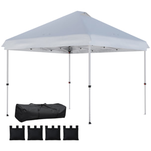 Tonnelle barnum pliable pop-up 3 x 3 m sacs de lestage et transport inclus blanc