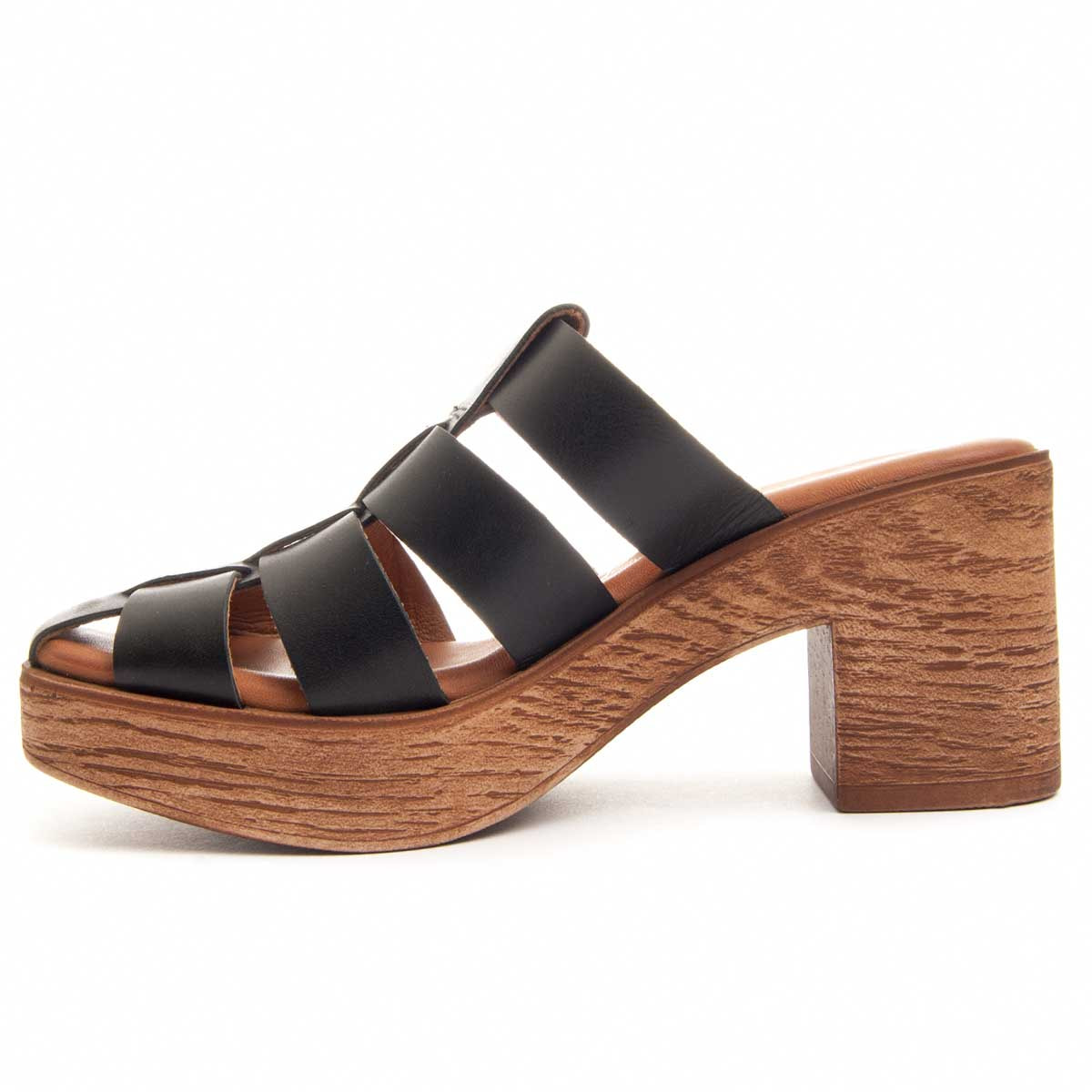 Sandalias De Tacón - Negro - Altura: 6 cm