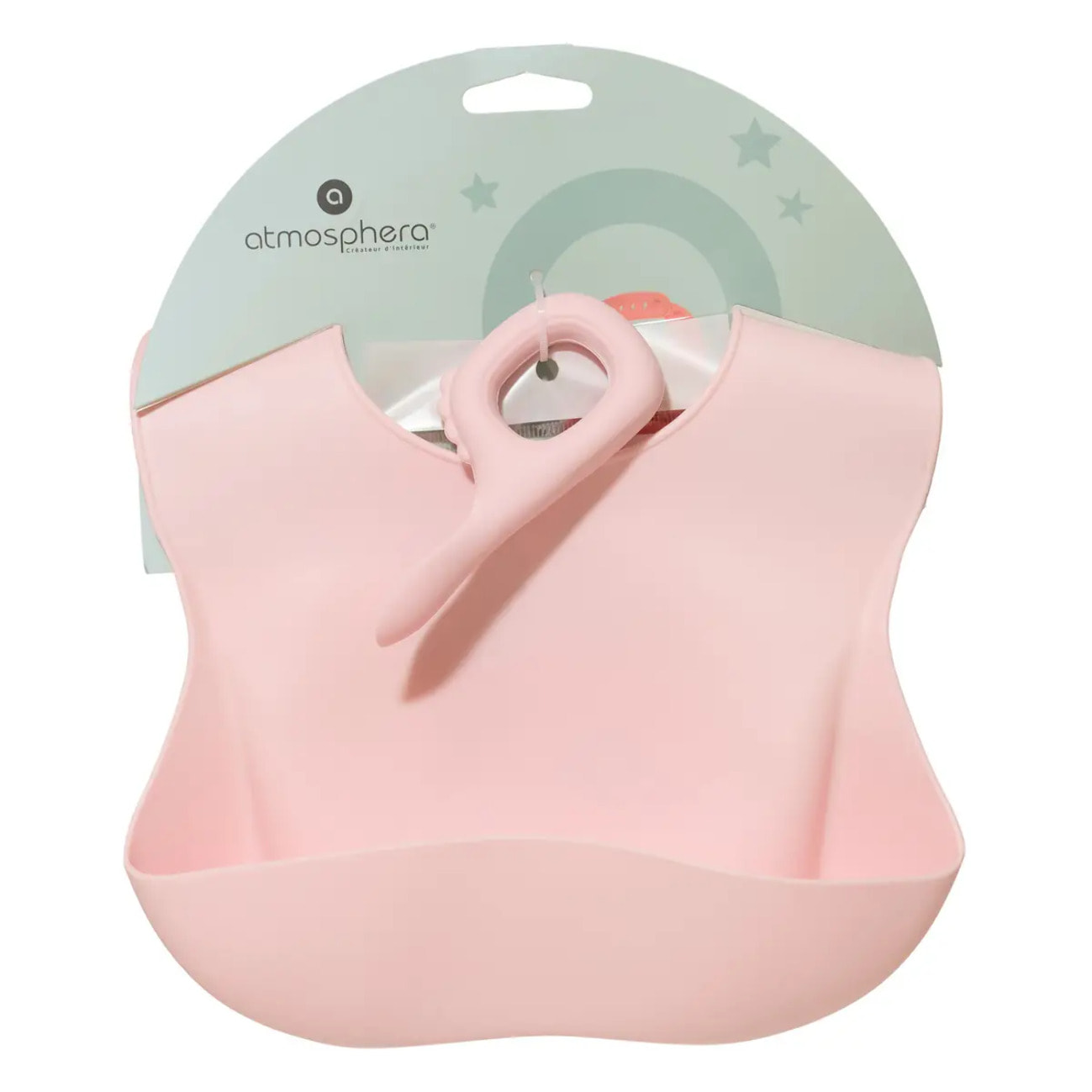 Set bavoir et cuillère Yum silicone rose