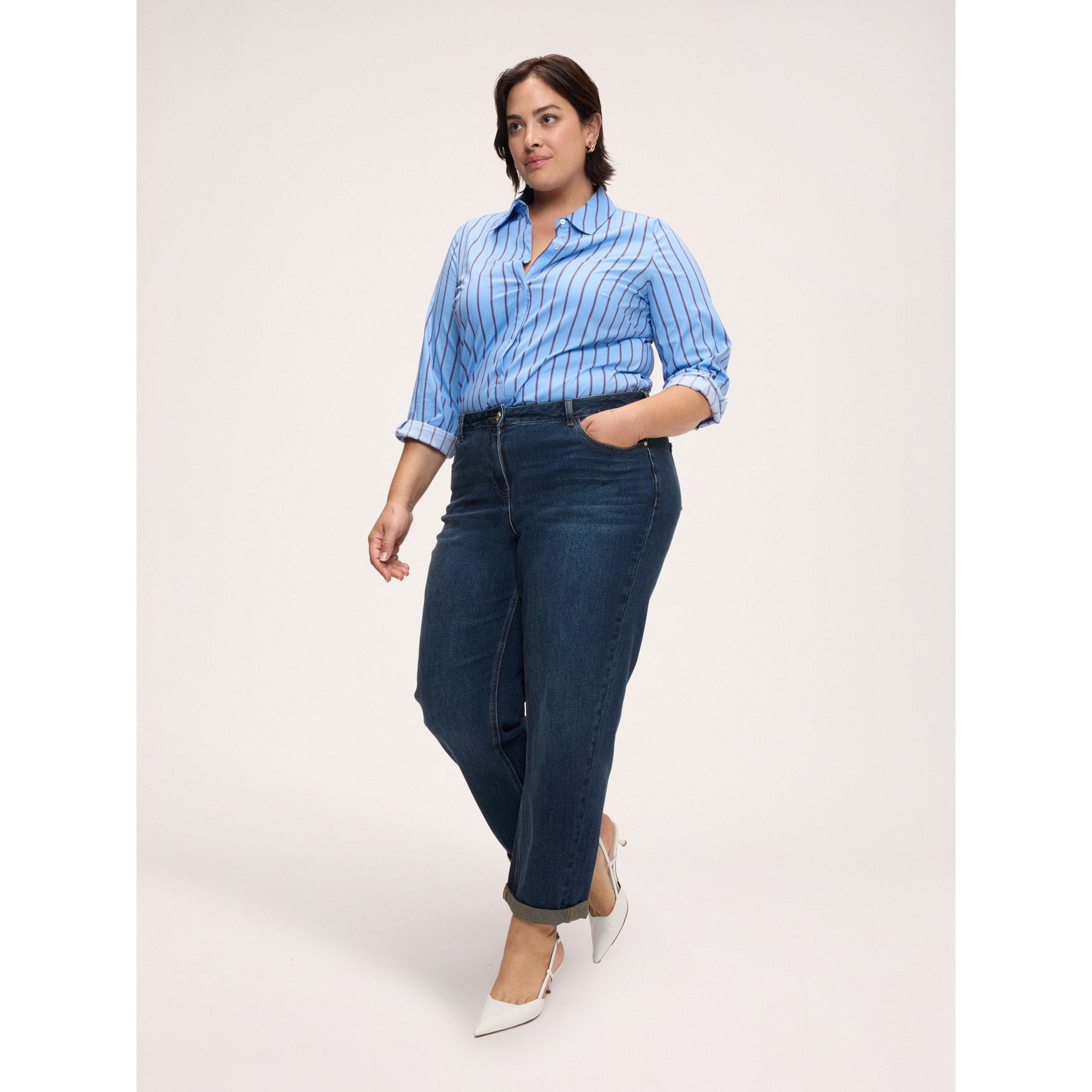 Fiorella Rubino - Jeans Balloon lavado used - Azul