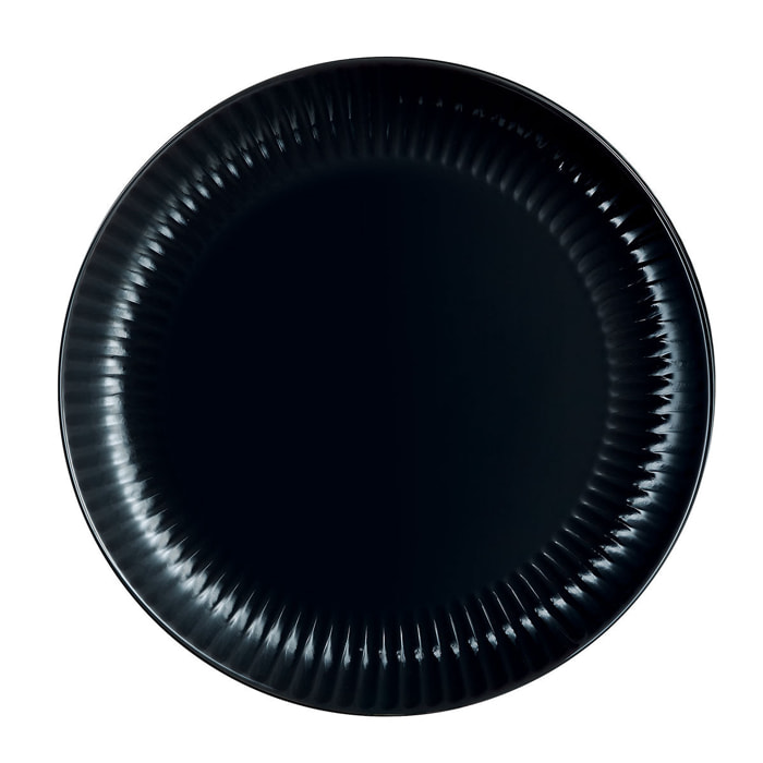 6 assiettes plates noires 25 cm Cottage - Luminarc