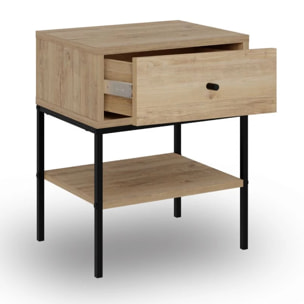 Mesita de noche Svala Roble Negro