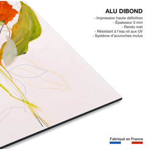 Tableau fleurs note rose  Tableau alu Dibond