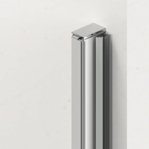 Fusion Porte de douche 100x195cm pivotante anticalcaire avec profilé chrome brillant (SATFUDP100NIKA-SET)
