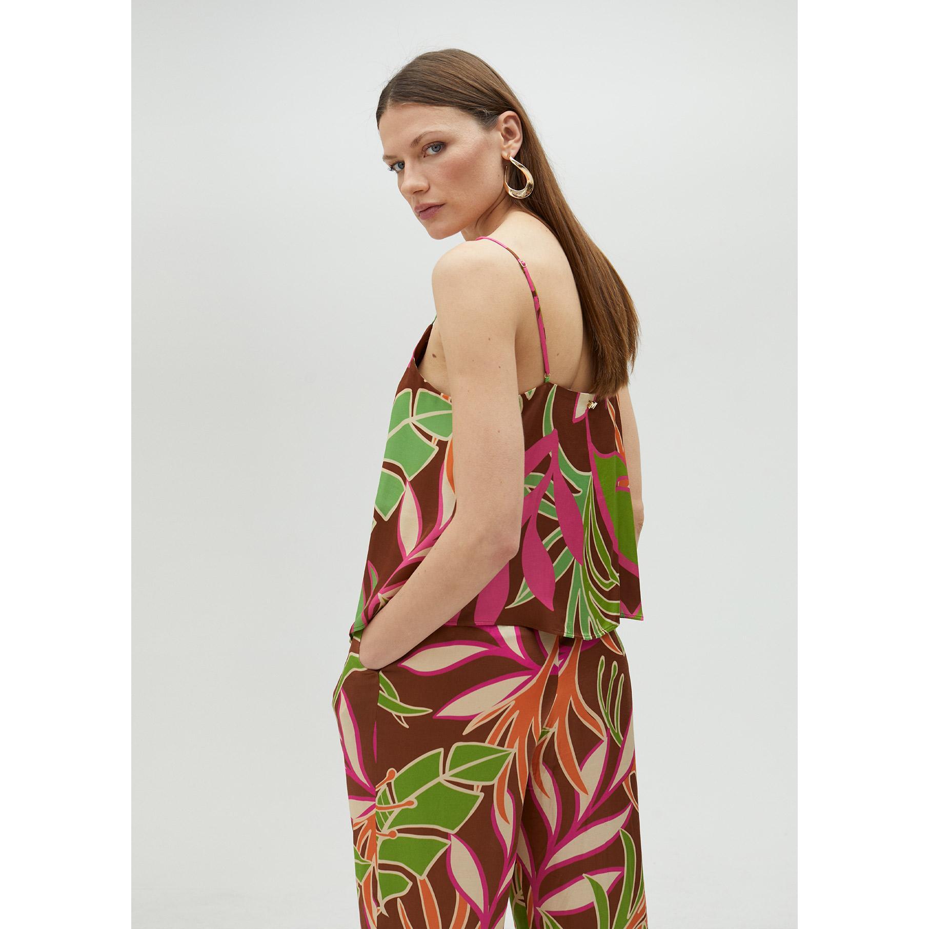 Top stile lingerie con spalline stampa floreale