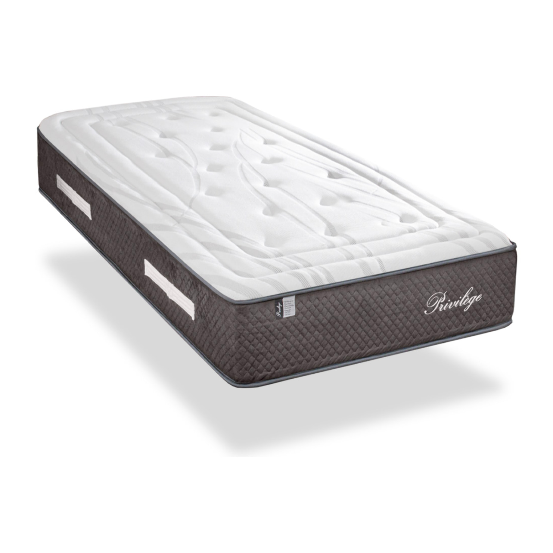 Ensemble Matelas Privilège & Sommier KIT15, 30 cm, Ressorts Ensachés & Mémoire de Forme, technologie Tri-Lattes, Soutien Ferme