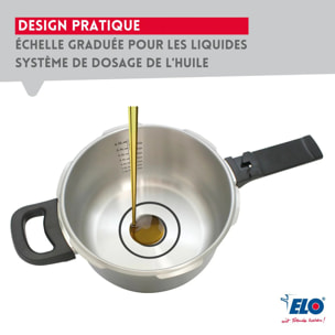 Autocuiseur vapeur en acier inoxydable 18/10 22 cm 4,5 litres Elo Mistral Premium