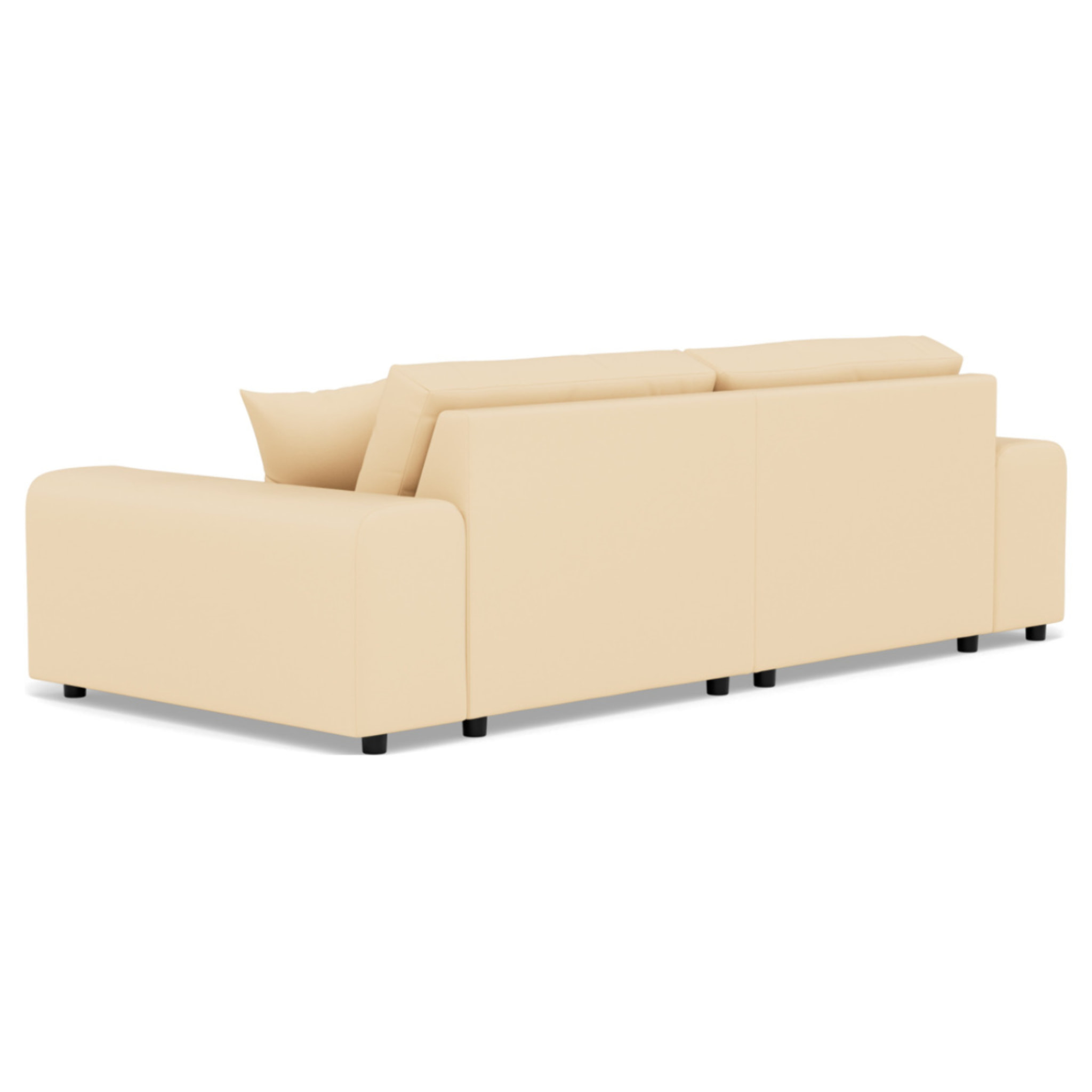 Garance - canapé d'angle réversible 4 places en simili - Beige