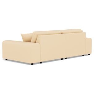 Garance - canapé d'angle réversible 4 places en simili - Beige