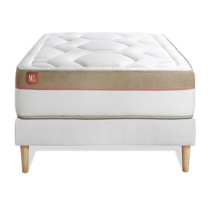 Somier+Colchón Espuma viscoelástica - Kit de base de cama - Blanco - Le Cosy