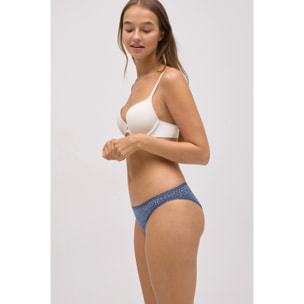 Confezione da 2 mini slip stampati nei toni del blu