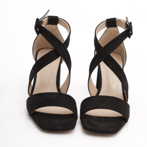 SANDALO FASCIA INCROCIO CHOCOLA' NERO