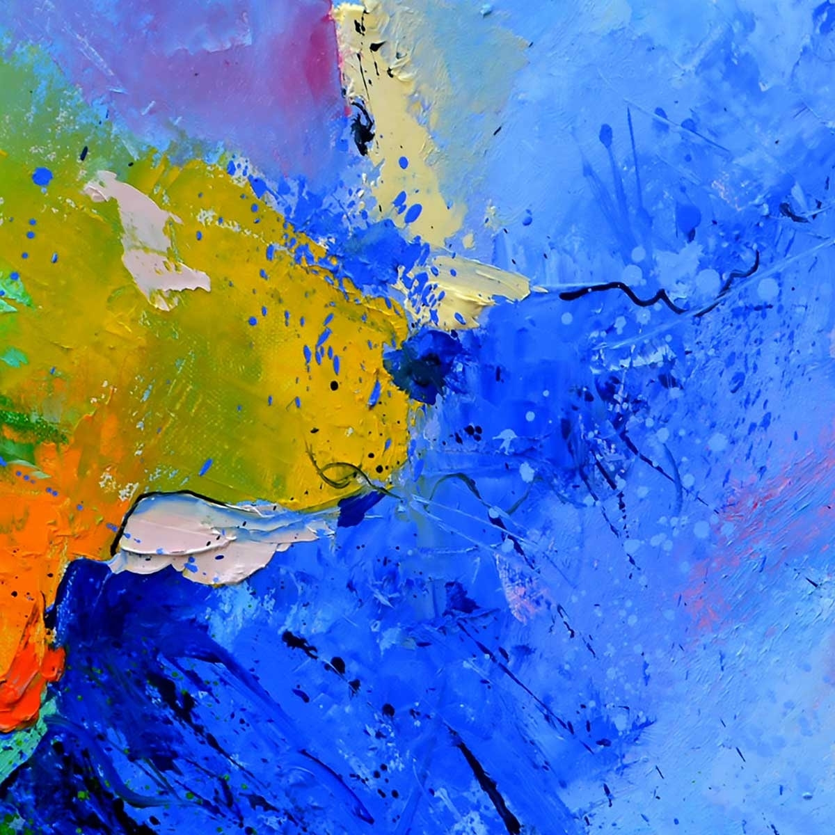 Tableau art abstrait vague de bleu Toile imprimée