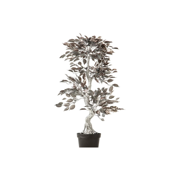 Arbol Bonsai Plateado Con Maceta 75x50x120 Cm