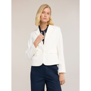 Motivi - Blazer sastre en mezcla de algodón - Blanco