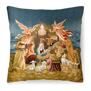 COPPIA CUSICNI ARREDO JACQUARD SFODERABILI 50X50 CM NATIVITà