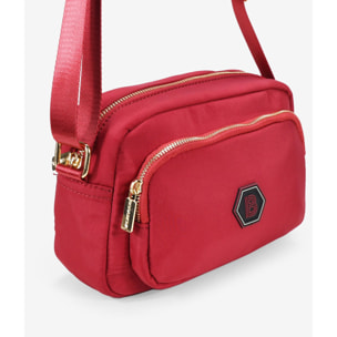 Bolso bandolera rojo en nailon