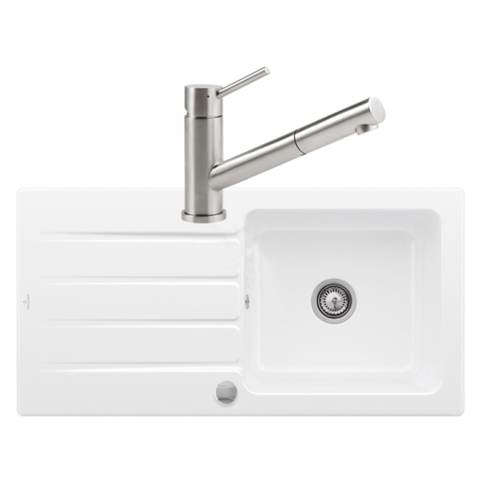 Evier 1 bac Architectura 60 vidage auto + Robinet de cuisine Como Shower