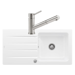 Evier 1 bac Architectura 60 vidage auto + Robinet de cuisine Como Shower