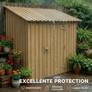 Lot de 12 panneaux - dim. 129L x 45l cm - tôle acier ondulé couleur bois naturel