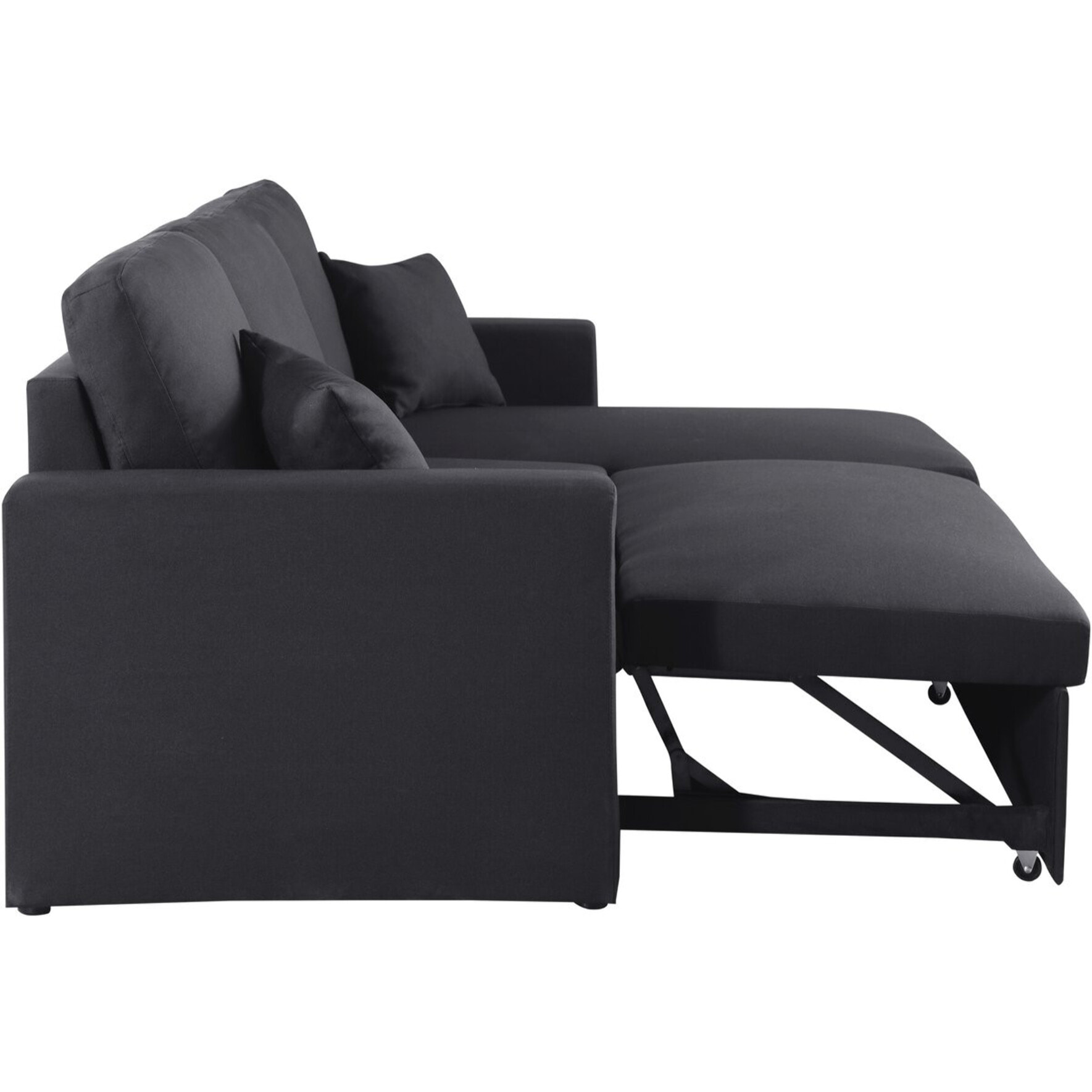 Canapé d'angle convertible/ réversible "Alain" - 221 x 145 x 85 cm - 3 places - Noir