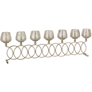 J-Line chandelier 8 Anneaux Craquelé - verre - argent