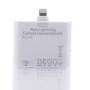 DAM Adattatore 5 In 1 iPad Air 1/2-Mini 1/2/3-Ipad 4 5x4 Cm. Colore bianco